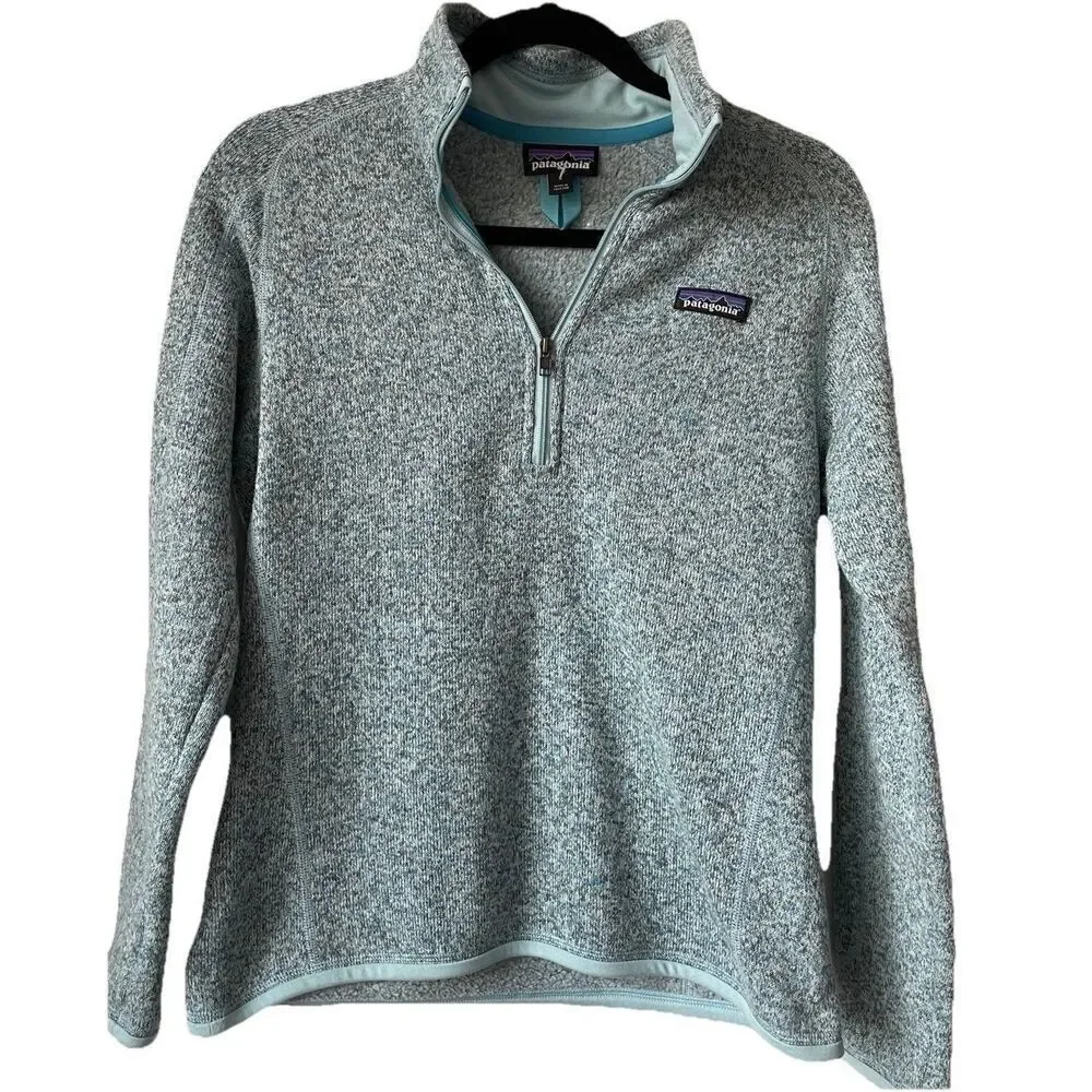 Patagonia Better Sweater Jacket Women Small 1/4 Zip Fleck Blue